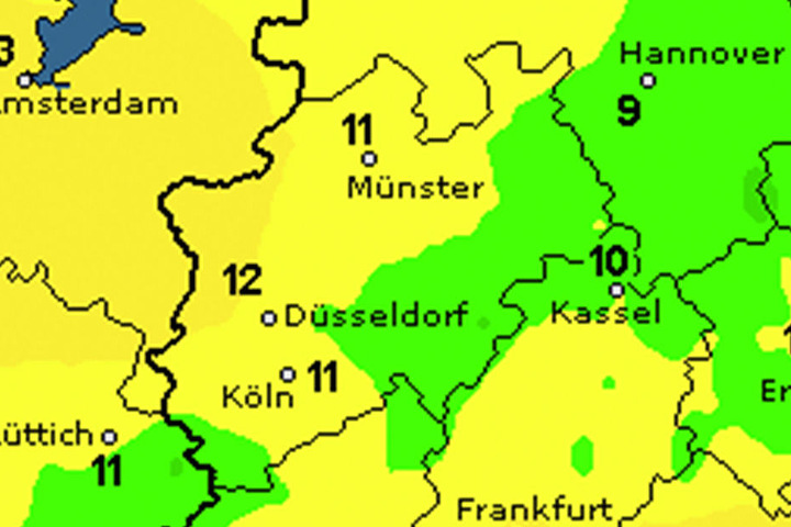 Die Temperaturen sinken erst ab und steigen zur Wochenmitte dann wieder an.
