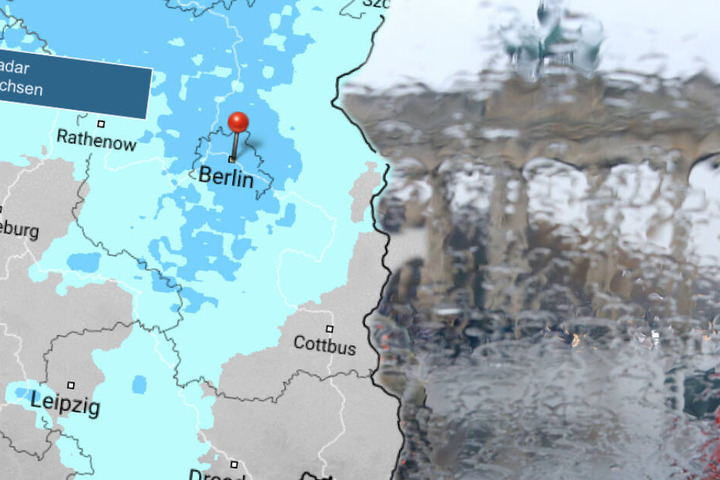 Am Sonntag wird es nass: Berliner, bereitet euch am Sonntag auf Regen vor. (Bildmontage)