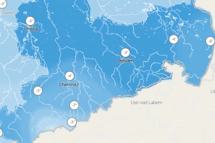Diese Karte von wetter.de zeigt die gefühlten Temperaturen in Sachsen am Samstag, den 13. April.