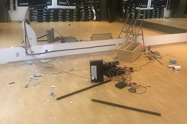 Chaos im Fitnesszentrum.