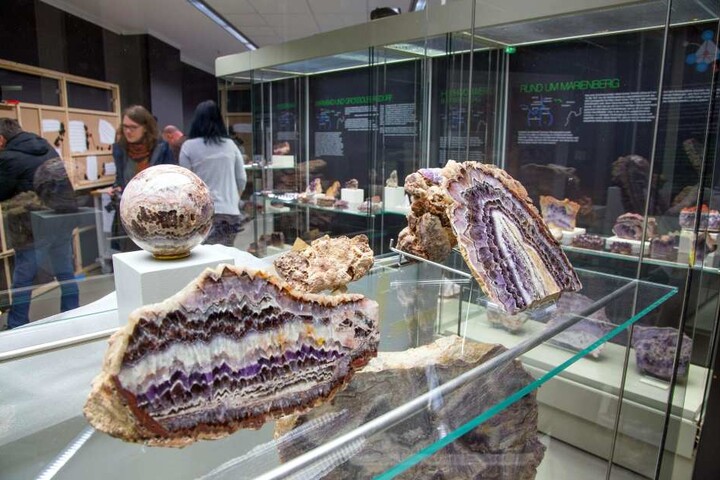 Rund 300 Exponate des edlen Amethyst-Gesteins zeigt das Naturkundemuseum.