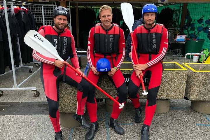 Niklas Kreuzer, Marco Hartmann und Florian Ballas sind bereit.