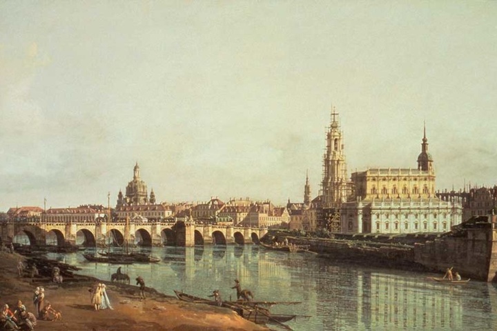 Ist die Ähnlichkeit nicht frappierend? Der historische Canaletto-Blick von Hofmaler Bernardo Bellotto.