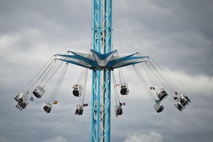 80 Meter geht es mit dem Kettenkarussel "The Flyer" in die Höhe.