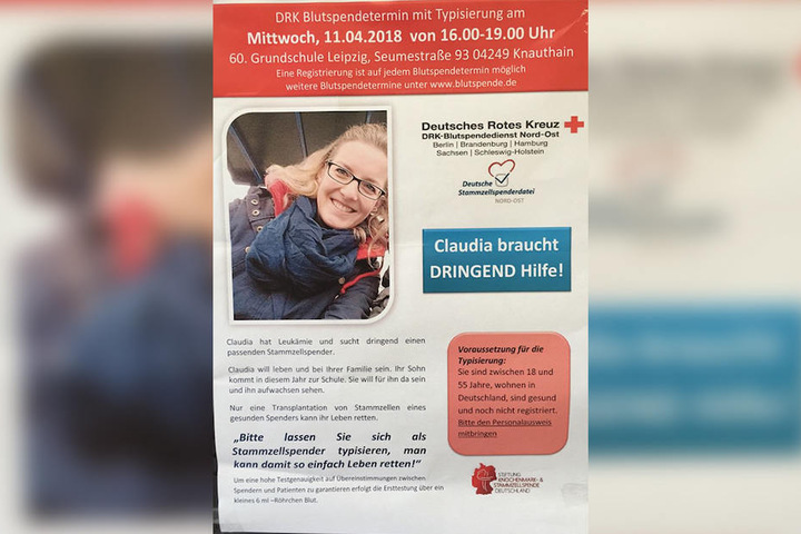 Wer Claudia helfen möchte, kommt nächsten Mittwoch einfach in die 60. Grundschule nach Knauthain.