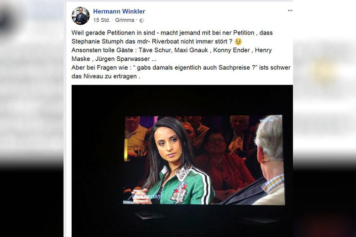 So postete Hermann Winkler. In der Show waren Sportlegenden wie Sven Hannawald, Jürgen Sparwasser, Täve Schur und Henry Maske zu Gast.