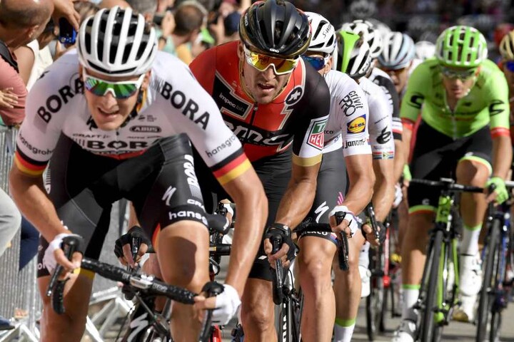 Marcus Burghardt bei der Tempoarbeit. Der Zschopauer hofft bei der aktuellen Tour auf einen Etappensieg. 2008 war ihm ein solcher gelungen.