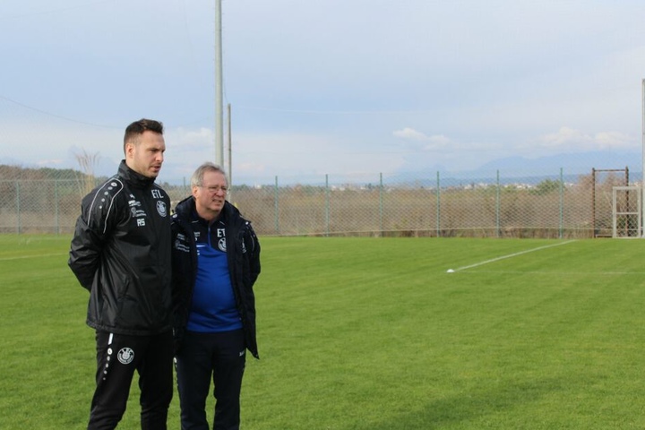 Co. Ronny Surma und Cheftrainer Klaus Lisiewicz testen heute nicht gegen Aalen.