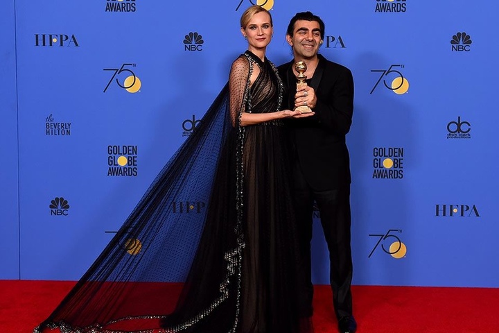 Diane Kruger und Fatih Akin mit dem Golden Globe am 07.01.2018 in Beverly Hills.