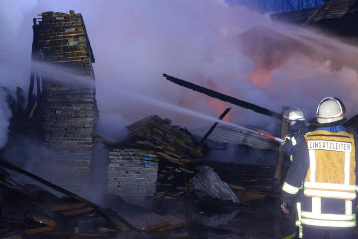 Eine 40 mal 60 große Lagerhalle fiel dem Feuer zum Opfer.