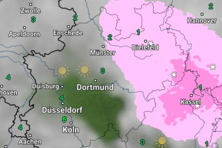 Die Temperaturen fallen in OWL auf ein Grad.