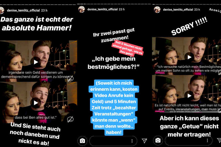 Wenn es um Söhnchen Ben-Matteo geht, versteht Denisé keinen Spaß.