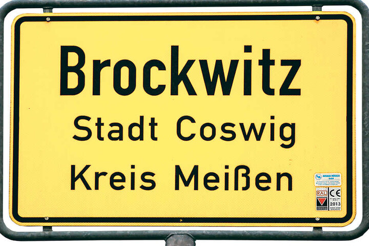Das Ortsschild von Brockwitz.