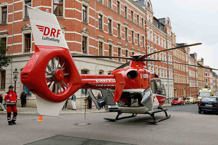 Ein Rettungshubschrauber landete in der Markusstraße / Gießerstraße.