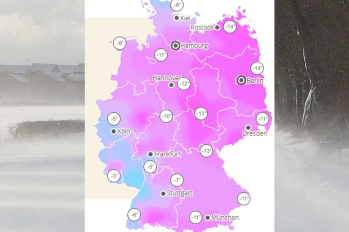 Im Westen wird es in den kommenden Tagen immer milder, im Osten bleibt es kalt.