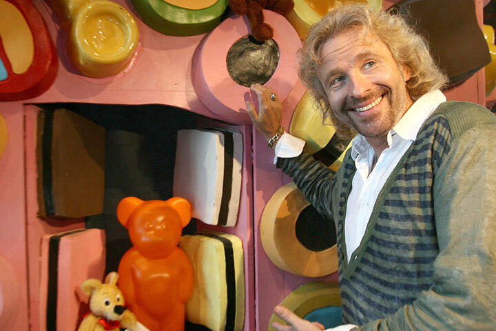 Showmaster Thomas Gottschalk (66) besuchte 2008 die Gummibären-Ausstellung.