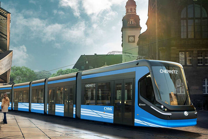Diese Skoda-Bahnen mit der "Delphin-Schnauze" rollen ab 2019 durch Chemnitz.