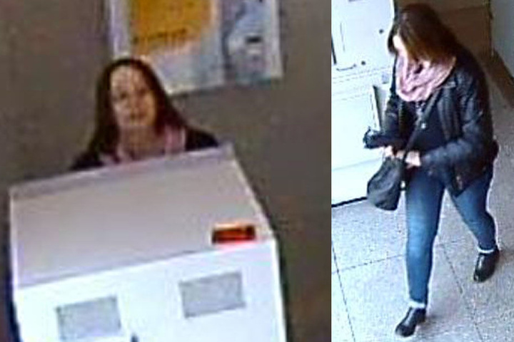 Bild (3) und (4) aus einer Überwachungskamera der Bankfiliale.