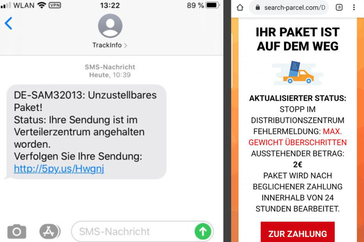 Mit diesen Mitteilungen versuchen die Betrüger, an schnelles Geld zu kommen.
