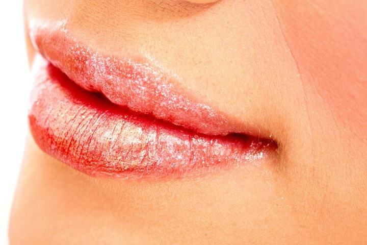 Lippen mit Glitzereffekt sind wieder voll in.