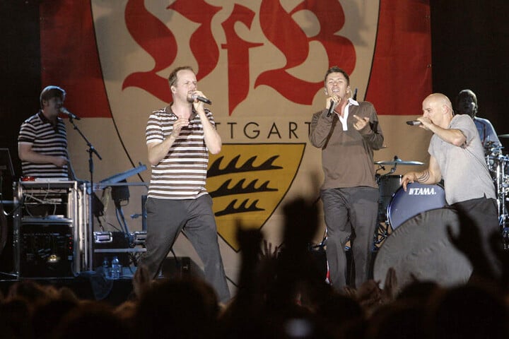 Die Hip-Hop-Gruppe Fantastische Vier auf der Meisterfeier des VfB Stuttgart 2007.