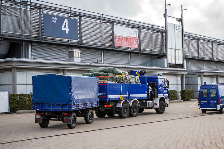 Die Messehalle 4 in Leipzig. Die Kapazität lag bei 1700 Plätzen. Nun ist alles wieder geräumt.