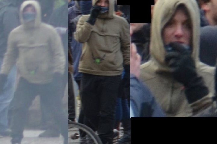 Tuch vorm Mund, doch kurzzeitig erkannte man das ganze Gesicht dieses mutmaßlichen Täters.