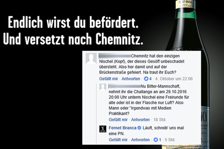 Der Schnapshersteller wurde direkt nach Chemnitz eingeladen.