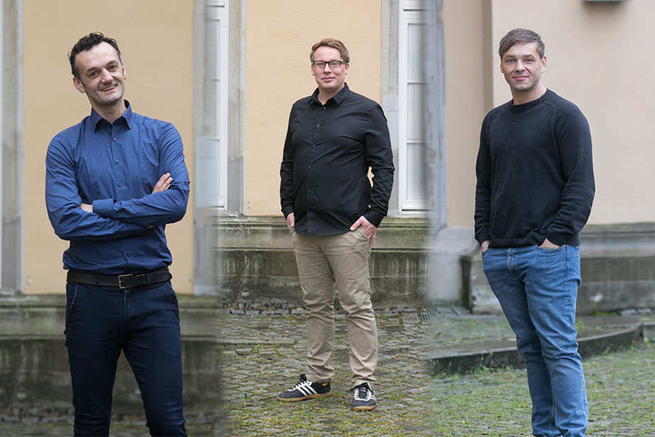 Manuel Krstanovic, Michael Kuh und Andreas Köhler (v.l.n.r.) in Zivil.