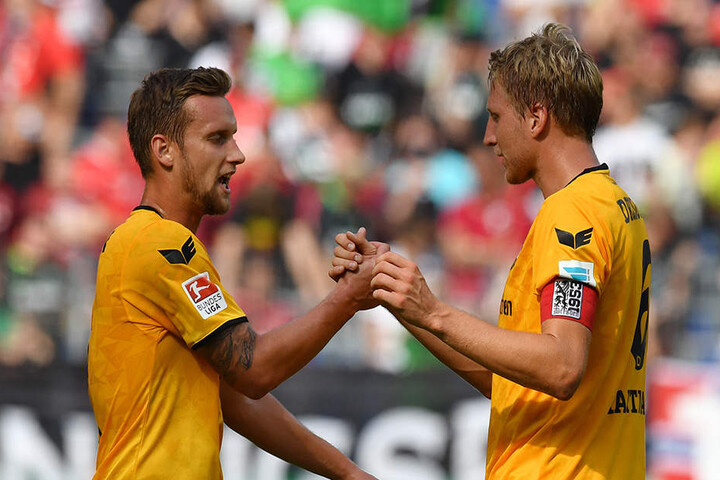 Manuel Konrad (l.) soll am Freitag seinen gelb-gesperrten Kapitän Marco Hartmann vertreten.