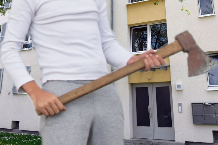Der 52-Jährige drohte den Polizisten mit einer Axt. (Bildmontage)