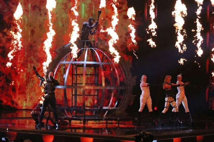 Legten beim 1. Halbfinale die ausgefallendste Show hin: Hatari aus Island.