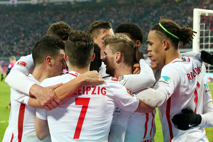 Jubel bei den Leipzigern: Klarer Sieg gegen Hertha BSC.