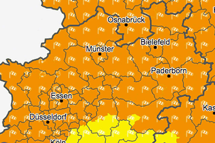 In weiten Teilen von NRW muss mit starken Windböen gerechnet werden.