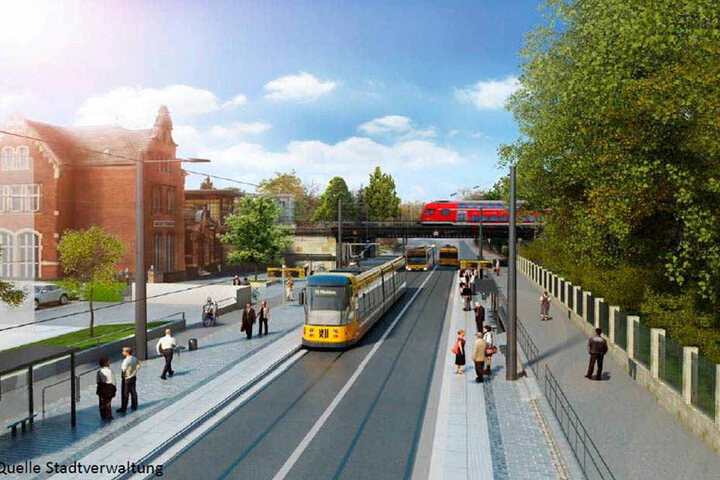Die Ecke Kipsdorfer Straße/Schlömilchstraße in Tolkewitz wird für die Schüler flott gemacht.