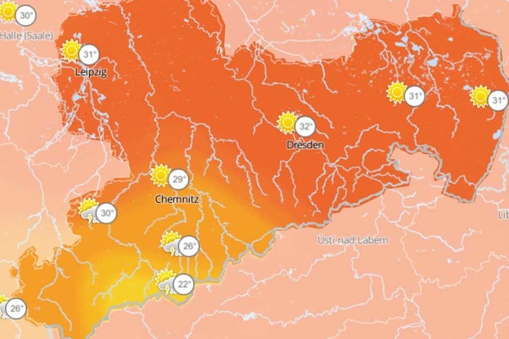 Es wird her und vor allem in Westsachsen werden ab Donnerstagnachmittag Gewitter mit Starkregen und Hagel erwartet.