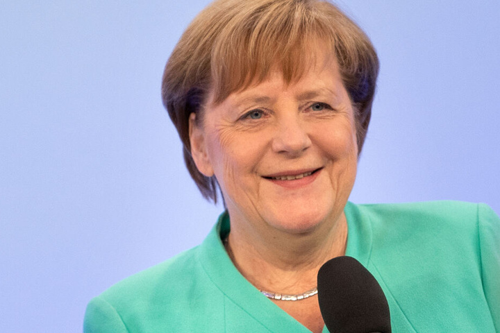 Bundeskanzlerin Angela Merkel (CDU) spricht am Mittwochabend in Ravensburg über außenpolitische Themen.