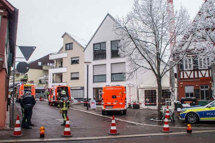 Das Gebiet um den Kran wurde abgesperrt.