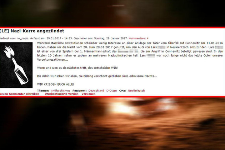 Online bekannten sich Linksradikale zu der Tat.