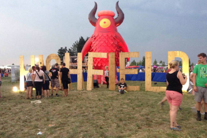 Das Maskottchen des "Highfield"-Festivals.