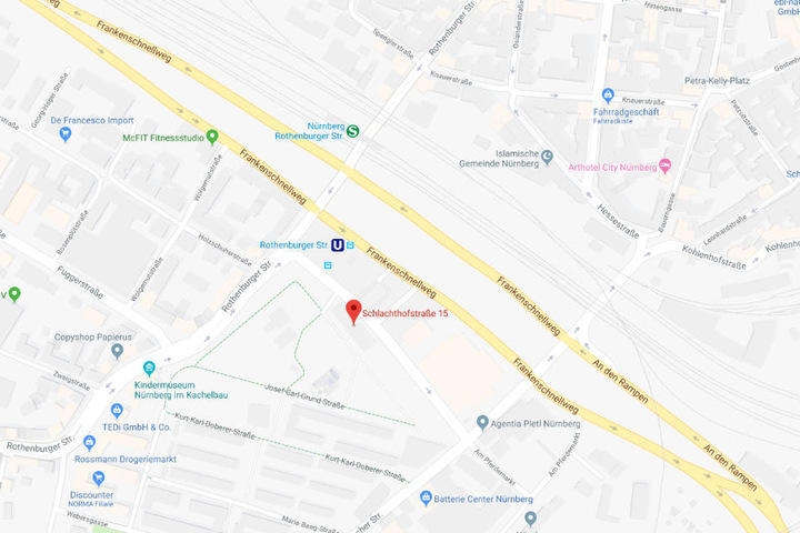 Die Tat ereignete sich auf Höhe Schlachthofstraße 15 in Nürnberg.