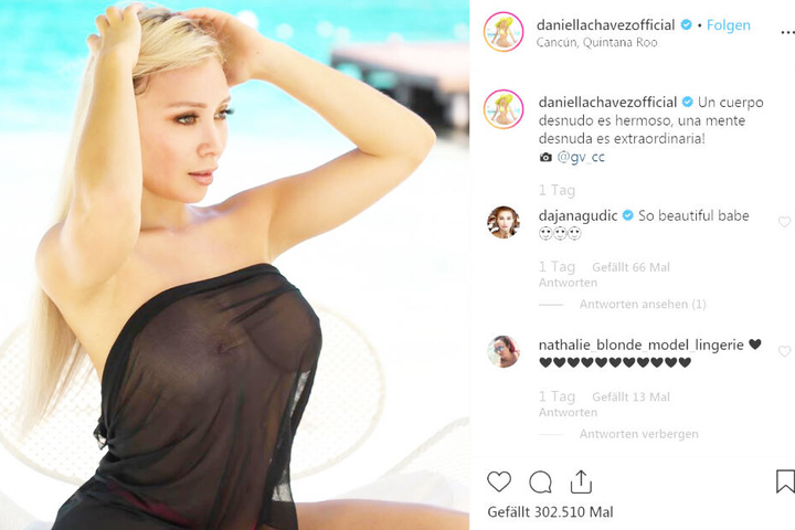 Hier zeigt Daniella Chavez extrem viel, vor allen Dingen, wenn man das Posting noch etwas heller macht...