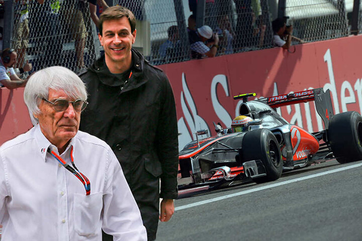 Der alte und der neue Chef? Toto Wolff (hinten) wird als Nachfolger von Bernie Ecclestone gehandelt.