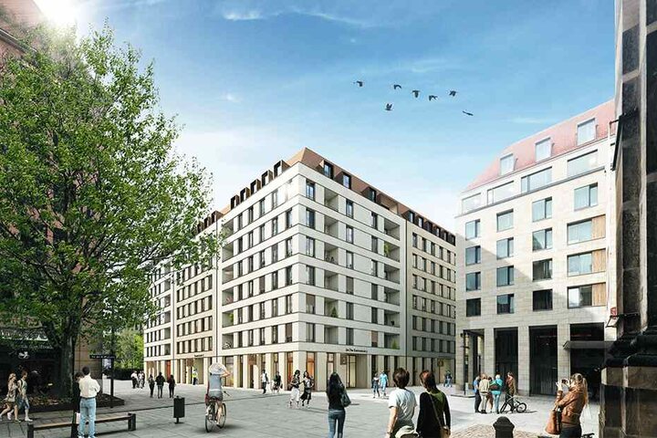 Im April beginnen die Bauarbeiten neben der Kreuzkirche. 2020 sollen die Wohnquartiere so aussehen.