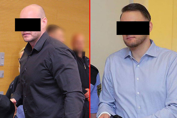 René H. (33, l.) und Christian L. (30, r.) müssen sich am Landgericht Dresden verantworten.