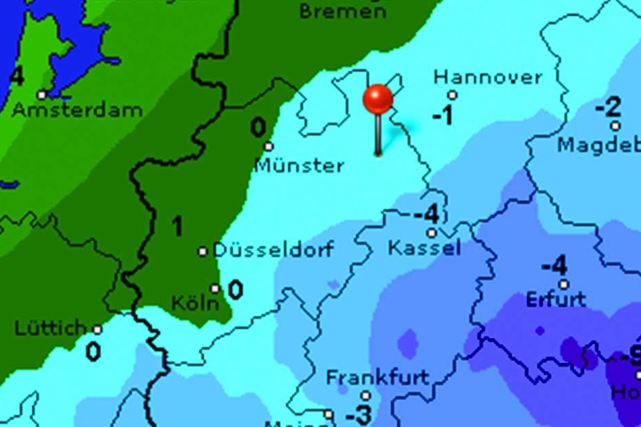 Es wird kalt! Bis zu -8 Grad sind drin.