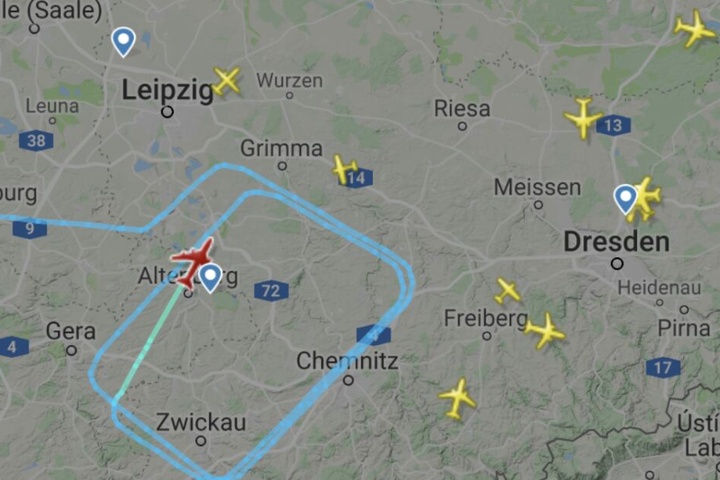 Mehrfach kreiste das Flugzeug über West- und Nordsachsen sowie über Ostthüringen.