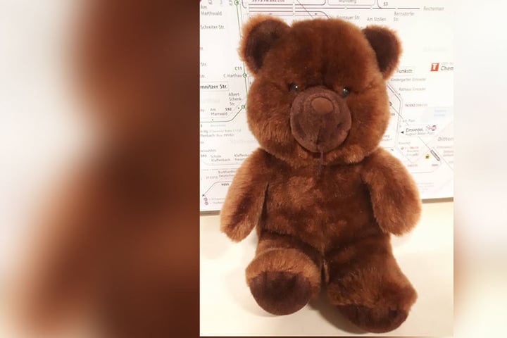 Dieser Teddy wurde Ende Oktober in einem bus in Chemnitz vergessen. Bisher hat sich noch kein Besitzer gemeldet.