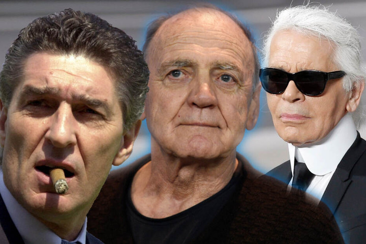 Rudi Assauer (l.), Bruno Ganz (m.) und Karl Lagerfeld.