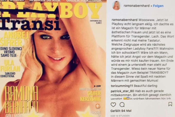 Der Screenshot zeigt Ramonas Beitrag, bevor sie ihn aus den Social Netzwerken löschte.